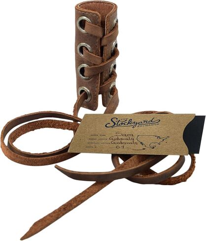 Hide & Drink, Set of 2 Hair Ties for Women, Ponytail/Braid Holder, Wraps, Deadlock Accessories for Ladies, Full Grain Leather, Handmade, Bourbon Brown in Saudi Arabia