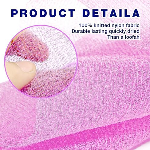 3 Pieces Exfoliating Washcloth Towel African Net Sponge Japanese Washcloth Exfoliating Sponge Loofah Exfoliating Body for Body Exfoliation(Pink,Blue,Green) in Saudi Arabia