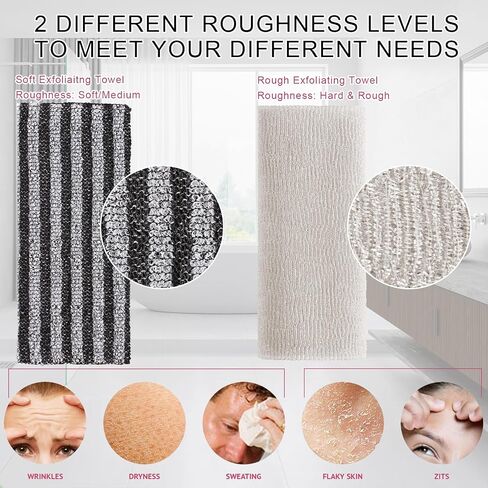 3 Pieces Exfoliating Washcloth Towel African Net Sponge Japanese Washcloth Exfoliating Sponge Loofah Exfoliating Body for Body Exfoliation(Pink,Blue,Green) in Saudi Arabia