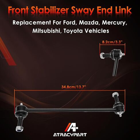 K7258 Sway Bar Front Stabilizer Bar End Link Compatible With 1996-2019 Chrysler Pacifica Town & Country Voyager, Dodge Caravan & Grand Caravan, Plymouth, Ram C/V & VW Routan 2pc in Saudi Arabia