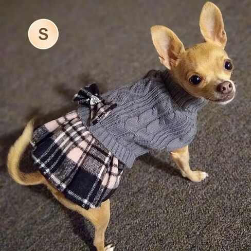 KYEESE Dog Sweater Dress for Medium Large Dogs Turtleneck Thick Knit in Kuwait