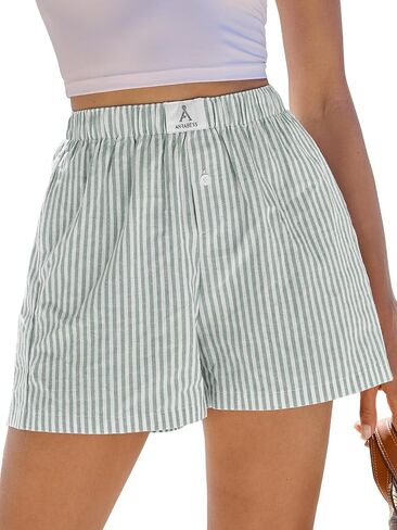 ANRABESS Shorts for Women Casual Summer Plaid Pajama Shorts Soft Elastic Gingham Lounge Sleep Boxers Bottoms in Saudi Arabia