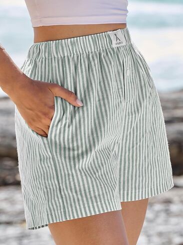 ANRABESS Shorts for Women Casual Summer Plaid Pajama Shorts Soft Elastic Gingham Lounge Sleep Boxers Bottoms in Saudi Arabia