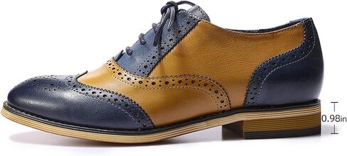 Mona flying Womens Vintage Wingtip Oxfords Ladies Lace up Leather Shoes in Kuwait