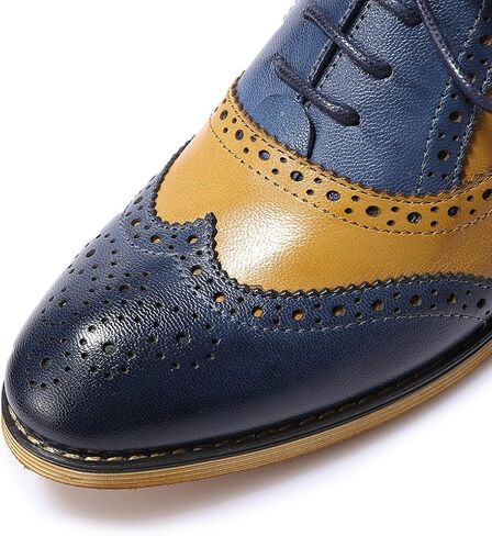 Mona flying Womens Vintage Wingtip Oxfords Ladies Lace up Leather Shoes in Kuwait