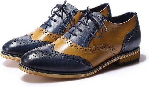 Mona flying Womens Vintage Wingtip Oxfords Ladies Lace up Leather Shoes in Kuwait