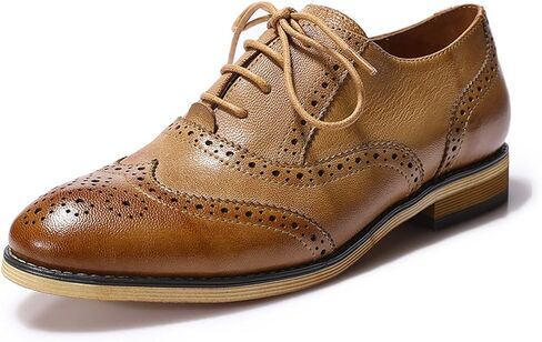 Mona flying Womens Vintage Wingtip Oxfords Ladies Lace up Leather Shoes in Kuwait
