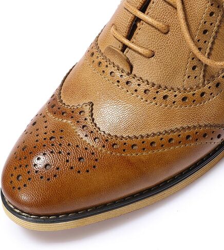 Mona flying Womens Vintage Wingtip Oxfords Ladies Lace up Leather Shoes in Kuwait