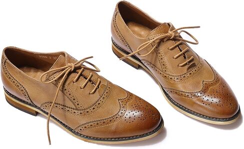 Mona flying Womens Vintage Wingtip Oxfords Ladies Lace up Leather Shoes in Kuwait