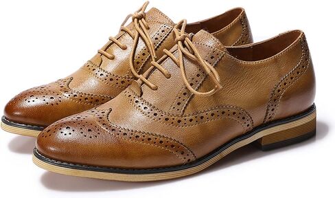 Mona flying Womens Vintage Wingtip Oxfords Ladies Lace up Leather Shoes in Kuwait