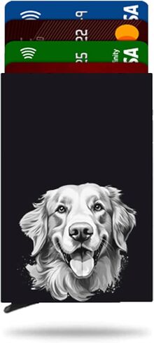 German Shepherd - Laser Engraved Aluminum Wallet – Sleek, RFID-Blocking Card Holder for 1-8 Cards, Durable & Stylish Accessory for Dog Lovers in Saudi Arabia