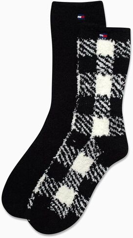 Tommy Hilfiger Women's Socks - Fluffy Fuzzy Crew Socks (2 Pack) in Saudi Arabia