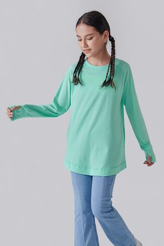 Liberty Pro 2-Pack Girls' Loose Fit Long Sleeve Tunic Tops with Pockets and Thumb Holes, Casual T Shirts for Tween Kids in Saudi Arabia