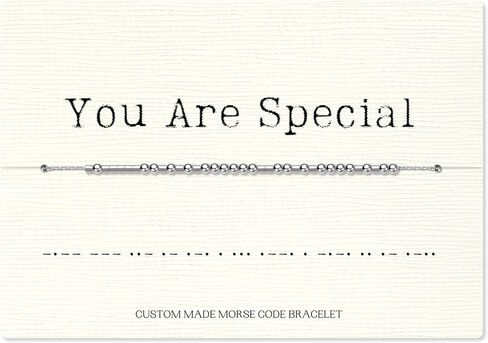 Loved Creations Inspirational Morse Code Bracelets for Women 925 Sterling Silver Beads Jewelry Encouragement Mantra Gifts for Her in Saudi Arabia