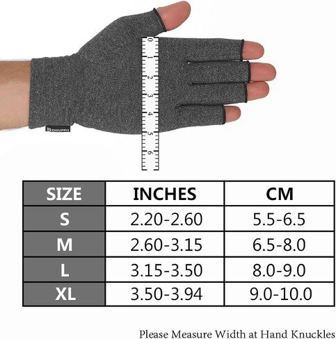 DISUPPO Arthritis Compression Gloves Relieve Pain from Rheumatoid, RSI,Carpal Tunnel, Hand Gloves Fingerless for Computer Typing and Dailywork, Support for Hands and Joints (S, Black) in Saudi Arabia