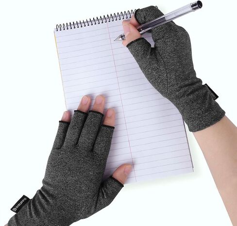 DISUPPO Arthritis Compression Gloves Relieve Pain from Rheumatoid, RSI,Carpal Tunnel, Hand Gloves Fingerless for Computer Typing and Dailywork, Support for Hands and Joints (S, Black) in Saudi Arabia