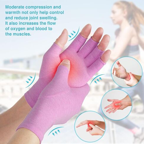DISUPPO Arthritis Compression Gloves Relieve Pain from Rheumatoid, RSI,Carpal Tunnel, Hand Gloves Fingerless for Computer Typing and Dailywork, Support for Hands and Joints (S, Black) in Saudi Arabia
