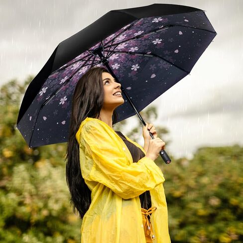 Travel Umbrella for Rain - 2024 Pro-Series Compact Umbrella, Small Umbrella for Backpack, Portable, Lightweight, Windproof, Heavy Duty, Automatic Folding Umbrella in Kuwait