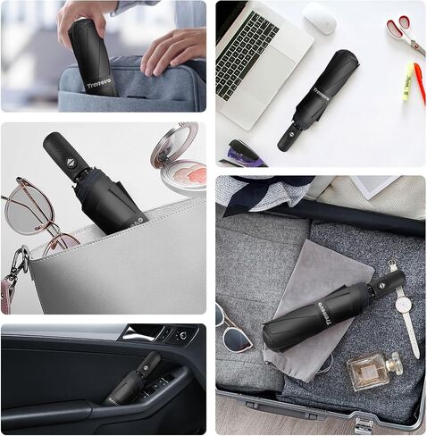 Travel Umbrella for Rain - 2024 Pro-Series Compact Umbrella, Small Umbrella for Backpack, Portable, Lightweight, Windproof, Heavy Duty, Automatic Folding Umbrella in Kuwait