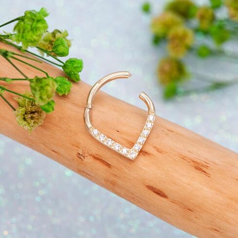 14k Yellow/White Gold Nose Rings 16G for Women & Men, 6mm 8mm 10mm Hinged Segment Cartilage Earring Hoop, Septum Rings, Helix, Rook, Tragus, Daith Body Piercing Jewelry in Saudi Arabia