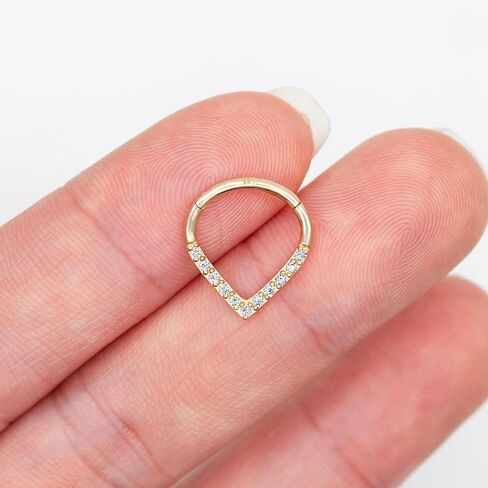14k Yellow/White Gold Nose Rings 16G for Women & Men, 6mm 8mm 10mm Hinged Segment Cartilage Earring Hoop, Septum Rings, Helix, Rook, Tragus, Daith Body Piercing Jewelry in Saudi Arabia