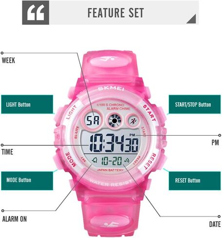 Boys Watch Digital Sports Waterproof Outdoor Kids Watches Alarm Clock 12/24 H Stopwatch Calendar 3-15 Year Old Boys Girls Wristwatch in Kuwait