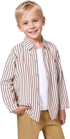 DISAUR Boys Dress Shirts Toddler Boy Button Down Shirt Long Sleeve Removable Bow Tie Button Up Shirt White Formal Graduation in Kuwait