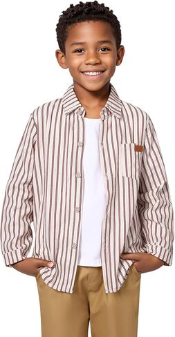 DISAUR Boys Dress Shirts Toddler Boy Button Down Shirt Long Sleeve Removable Bow Tie Button Up Shirt White Formal Graduation in Kuwait