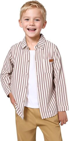 DISAUR Boys Dress Shirts Toddler Boy Button Down Shirt Long Sleeve Removable Bow Tie Button Up Shirt White Formal Graduation in Kuwait