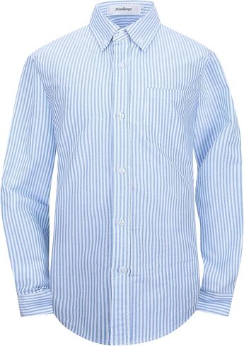 Boys Oxford Button Down Dress Shirt Long Sleeve Casual Collared Uniform in Saudi Arabia