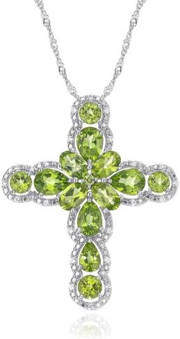 Multiple Style Cross Pendant Necklace for Men Women Sterling Silver Chain Personalized Garnet/Emerald/Green/Blue Turquoise Crystal Cross Necklaces for Christmas Anniversary in Kuwait