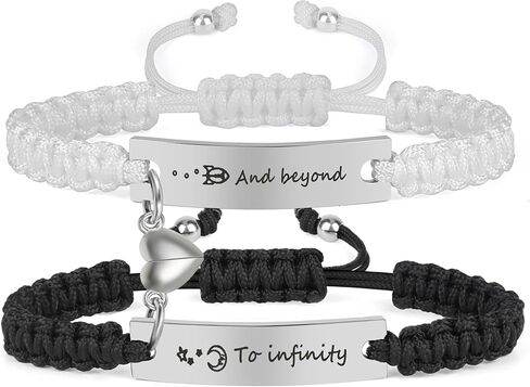 Couple Matching Bracelets for Bf and Gf, Best Friend Friendship Relationship Bracelet, Adjustable Stretch Bracelets Christmas Birthday Valentines Day Anniversary Jewelry Gifts for Him and Her in Saudi Arabia