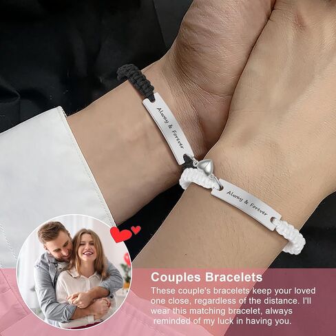 Couple Matching Bracelets for Bf and Gf, Best Friend Friendship Relationship Bracelet, Adjustable Stretch Bracelets Christmas Birthday Valentines Day Anniversary Jewelry Gifts for Him and Her in Saudi Arabia