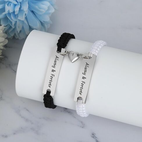 Couple Matching Bracelets for Bf and Gf, Best Friend Friendship Relationship Bracelet, Adjustable Stretch Bracelets Christmas Birthday Valentines Day Anniversary Jewelry Gifts for Him and Her in Saudi Arabia