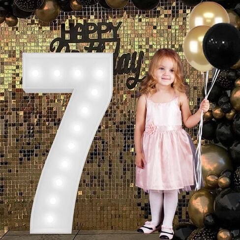 Cool White 4FT Light Up Numbers Pre-Cut Frame Giant Marquee Numbers 1, Mosaic Numbers for Balloons, Light Up Numbers for First 1st 21st Birthday Anniversary Party Decor in Saudi Arabia