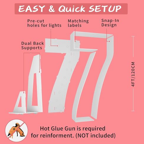 Cool White 4FT Light Up Numbers Pre-Cut Frame Giant Marquee Numbers 1, Mosaic Numbers for Balloons, Light Up Numbers for First 1st 21st Birthday Anniversary Party Decor in Saudi Arabia