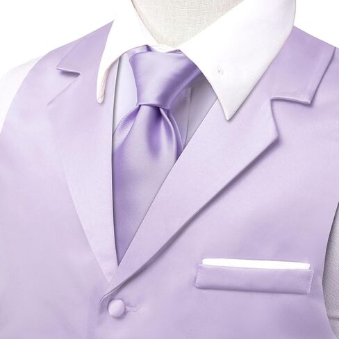 Hi-Tie Men's Solid Formal Vest Business Vest for Men Wedding Mens Notch Lapel Dress Tuxedo Waistcoat Party in Kuwait