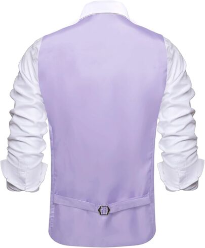 Hi-Tie Men's Solid Formal Vest Business Vest for Men Wedding Mens Notch Lapel Dress Tuxedo Waistcoat Party in Kuwait