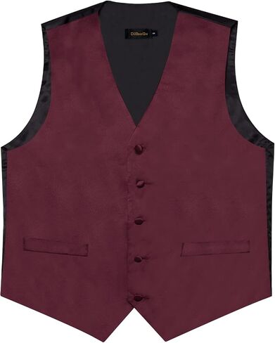 DiBanGu Suit Vest for Men Vest Set with Tie Bowtie Tie Clip Pocket Square Cufflinks 6Pcs Waistcoat in Saudi Arabia