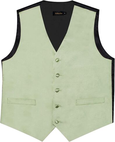 DiBanGu بدلة سترة للرجال مجموعة سترة مع ربطة عنق ربطة عنق مشبك جيب مربع أزرار أكمام 6 قطعة صدرية in Kuwait