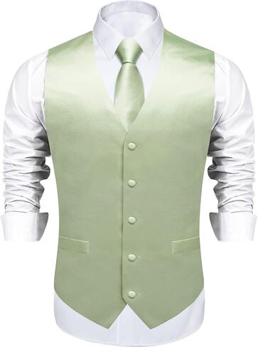 DiBanGu بدلة سترة للرجال مجموعة سترة مع ربطة عنق ربطة عنق مشبك جيب مربع أزرار أكمام 6 قطعة صدرية in Kuwait