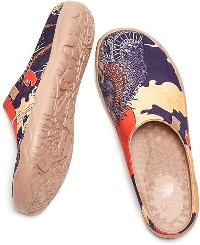 UIN Men's Painted Slipper Lightweight Comfort Mules Walking Casual Household Slip Ons Art Travel Shoes Malaga in Kuwait