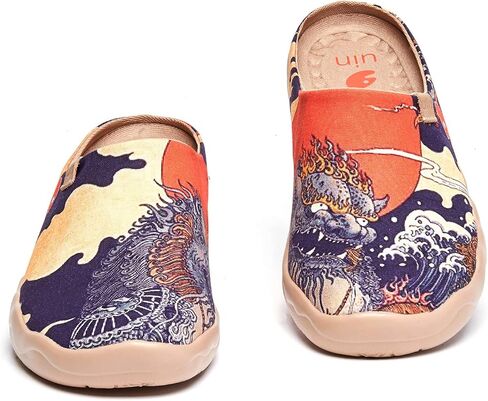 UIN Men's Painted Slipper Lightweight Comfort Mules Walking Casual Household Slip Ons Art Travel Shoes Malaga in Kuwait