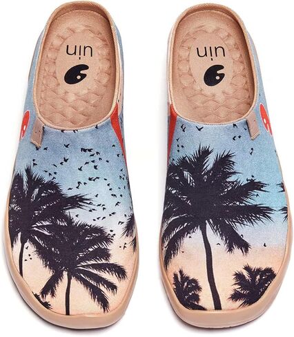 UIN Men's Painted Slipper Lightweight Comfort Mules Walking Casual Household Slip Ons Art Travel Shoes Malaga in Kuwait