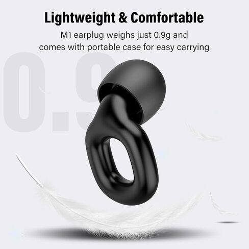 Ear plugs for sleeping, 35dB Noise Reduction Hearing Protection EarPlugs, Reusable Silicone Earplug, 7 Pair Eartips in XS/S/M/L Replaceable Single/Double Ear Plug for Sleep, Study, Work, Events(Black) in Kuwait