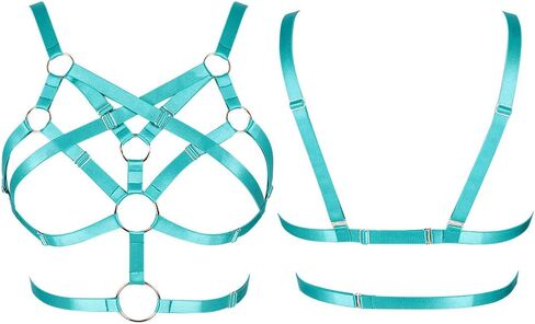 Body Harness for Women Bra Lingerie cage Top Punk Plus Size Chest Strap Belt Stretchy Fabric Festival Rave Adjustable in Saudi Arabia