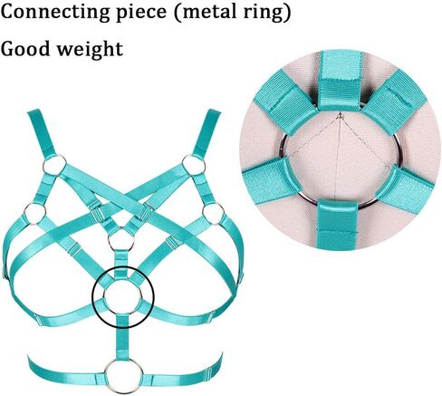 Body Harness for Women Bra Lingerie cage Top Punk Plus Size Chest Strap Belt Stretchy Fabric Festival Rave Adjustable in Saudi Arabia