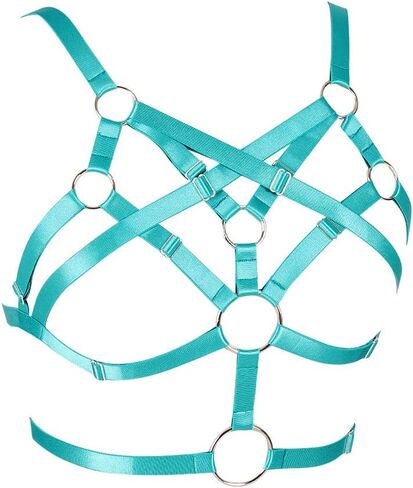 Body Harness for Women Bra Lingerie cage Top Punk Plus Size Chest Strap Belt Stretchy Fabric Festival Rave Adjustable in Saudi Arabia