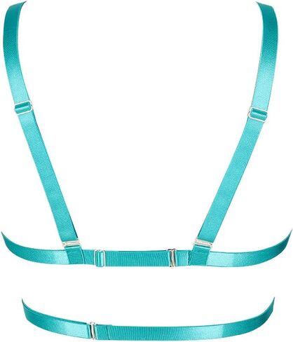 Body Harness for Women Bra Lingerie cage Top Punk Plus Size Chest Strap Belt Stretchy Fabric Festival Rave Adjustable in Saudi Arabia