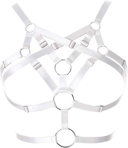 Body Harness for Women Bra Lingerie cage Top Punk Plus Size Chest Strap Belt Stretchy Fabric Festival Rave Adjustable in Saudi Arabia